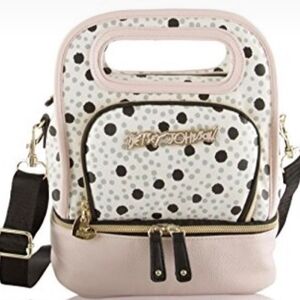 Betsey Johnson Pink and Black Polka Dot Women's Bag